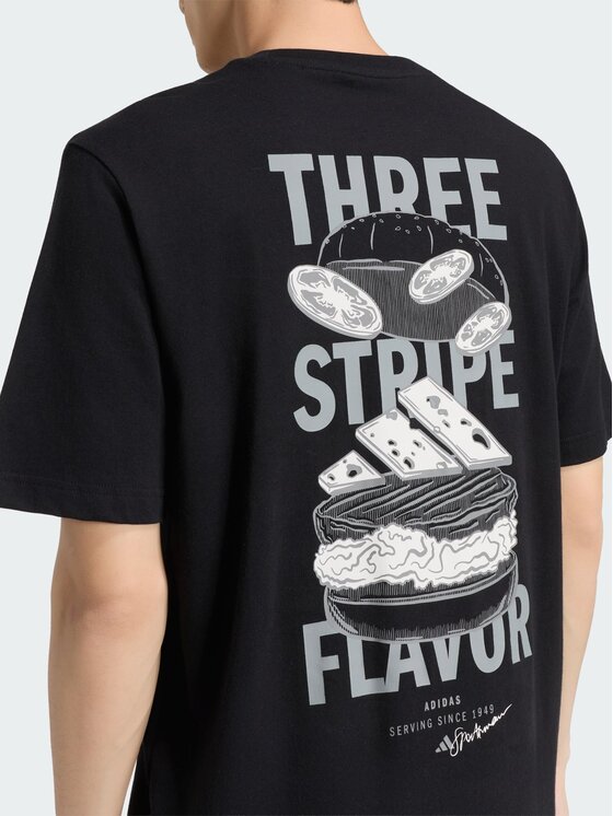 adidas adidas T-Shirt Burger Flavor KT9724 Czarny Regular Fit