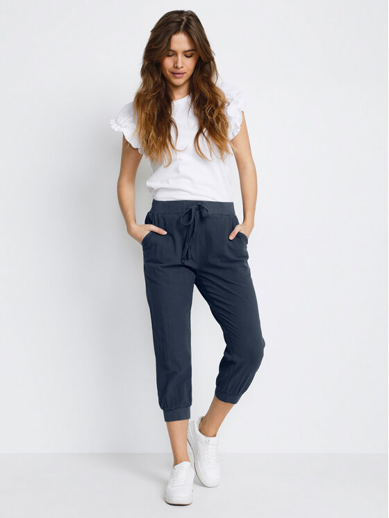 Kaffe Kaffe Текстилни панталони Naya 10502803 Тъмносин Regular Fit