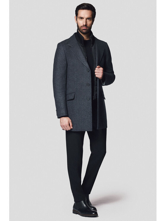 Lancerto Lancerto Płaszcz zimowy Ebikon KU073224000006 Szary Regular Fit