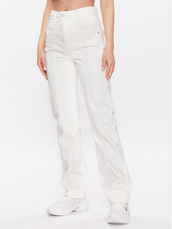 Calvin Klein Jeans Blugi J20J220635 Alb Regular Fit Alb imagine noua