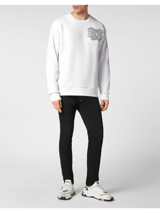 PHILIPP PLEIN PHILIPP PLEIN Bluza 15515 Biały Regular Fit