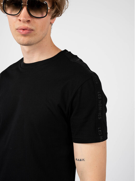 Les Hommes Les Hommes T-Shirt LF224100-0700-900 | Round neck Μαύρο Regular Fit