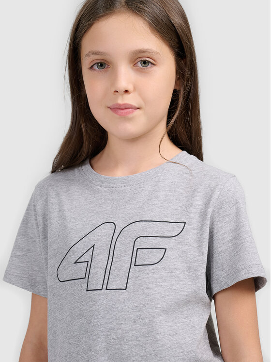 4F 4F T-Shirt BASIC+ Szary Oversize