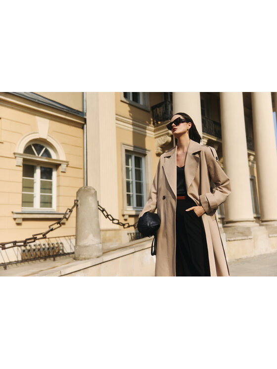 Entelier Entelier Trencz miejski Beżowy Modern Relaxed Fit