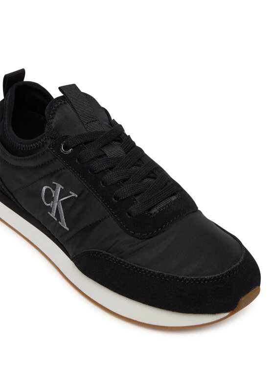 Calvin Klein Calvin Klein Снікерcи Retro Runner Sock Laceup Mix Mat YW0YW02060 Чорний