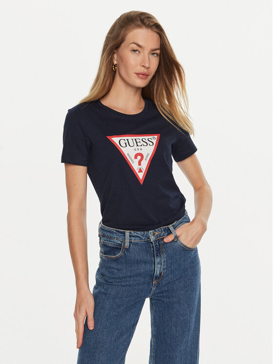 Guess Guess Tričko W1YI1B I3Z14 Tmavomodrá Regular Fit