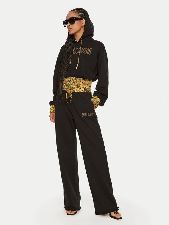 Just Cavalli Just Cavalli Μπλούζα 77PAIE21 Μαύρο Regular Fit
