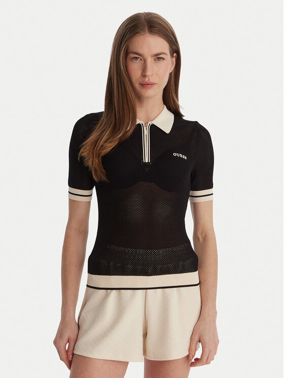 Guess Guess Polo V6GR04 Z0725 Melns Regular Fit