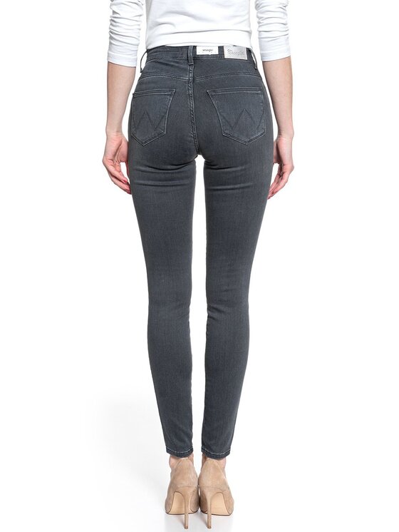 Wrangler Wrangler Jeansy HIGH RISE SKINNY Czarny Skinny Fit