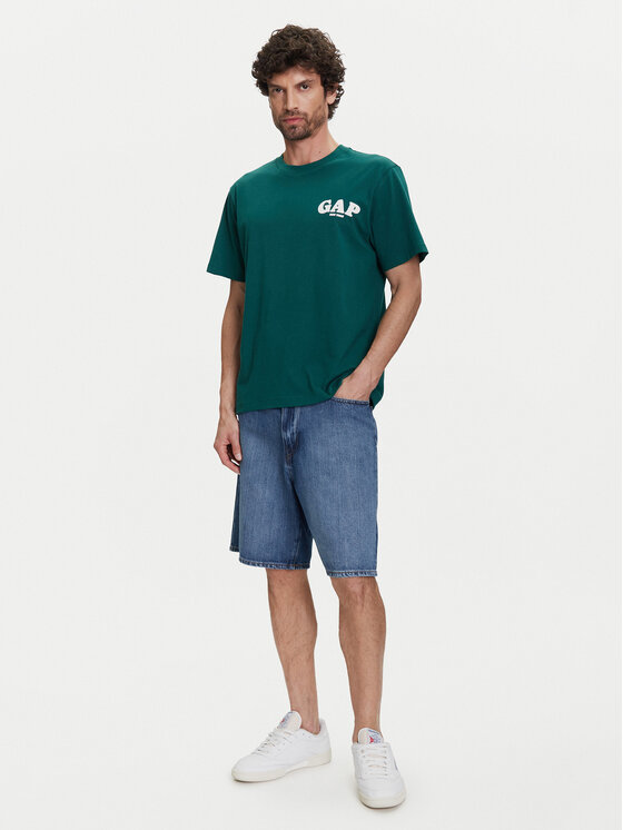 Gap Gap T-Shirt 768925-02 Zielony Regular Fit