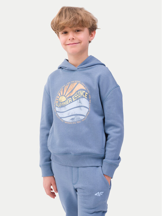 4F 4F Pulóver 4FJWSS24TSWSM0935 Kék Regular Fit
