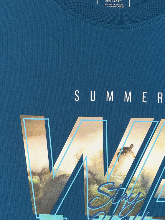 4F 4F T-Shirt SUMMER CODE Turkusowy Regular Fit