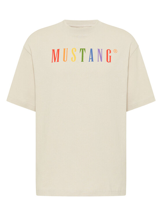 Mustang Mustang T-shirt AIDAN C PRIDE Beige Loose Fit