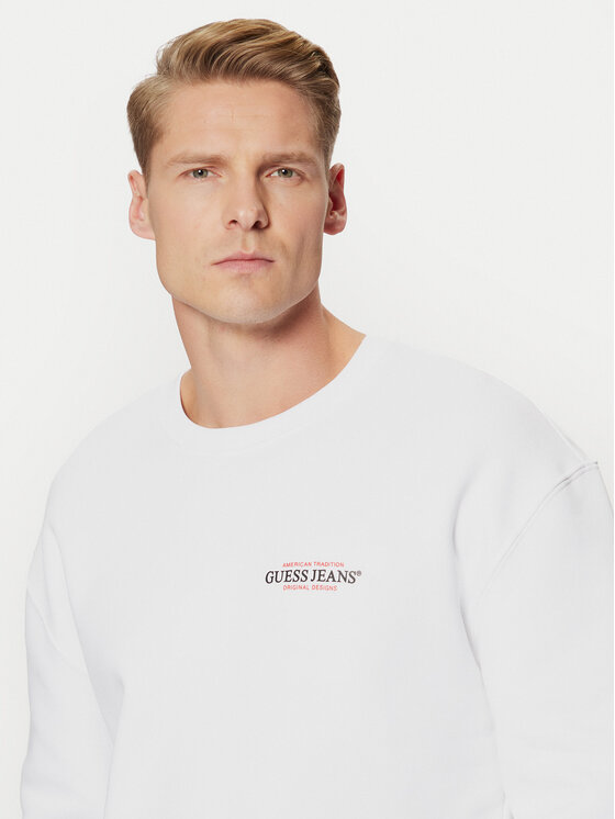 Guess Jeans Guess Jeans Суитшърт M4YQ17 K9V31 Бял Regular Fit