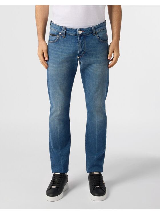 PHILIPP PLEIN PHILIPP PLEIN Jeansy 31231 Granatowy Straight Leg