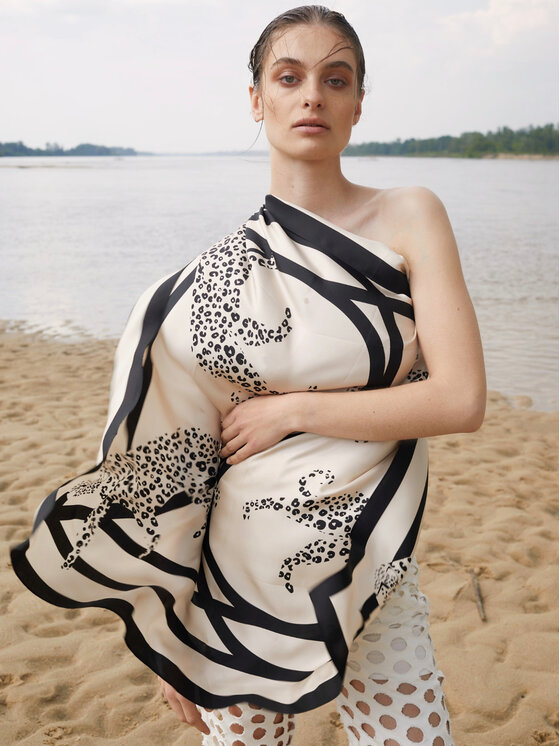 Sine Silk Sine Silk Apaszka jedwabna 90 LAMPARTY Écru