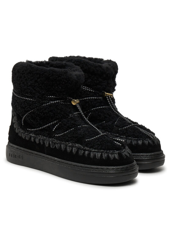 Mou Mou Čizme za snijeg Eskimo Sneaker Bold Scoub Lace FW411012A Crna