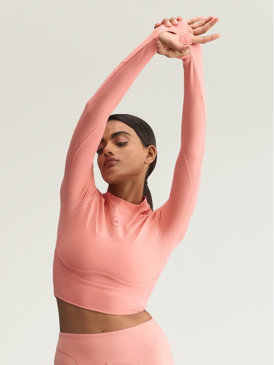 adidas by Stella McCartney adidas by Stella McCartney Koszulka techniczna 154647 Czerwony ciemny Fitted Fit