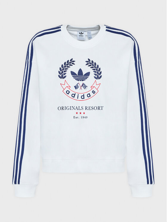 adidas adidas Pulóver Graphic HL6558 Fehér Loose Fit