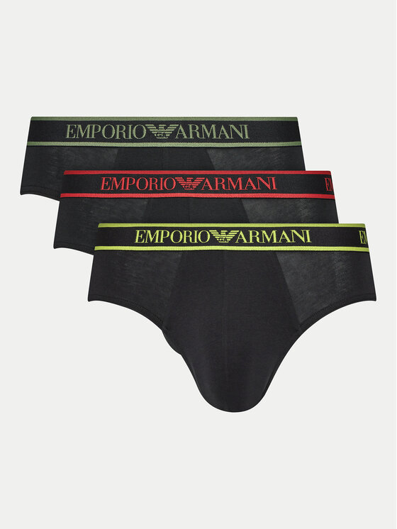 Emporio Armani Underwear Set Od 3 Para Muških Slip Gaća 111734 4F717 21320 Crna