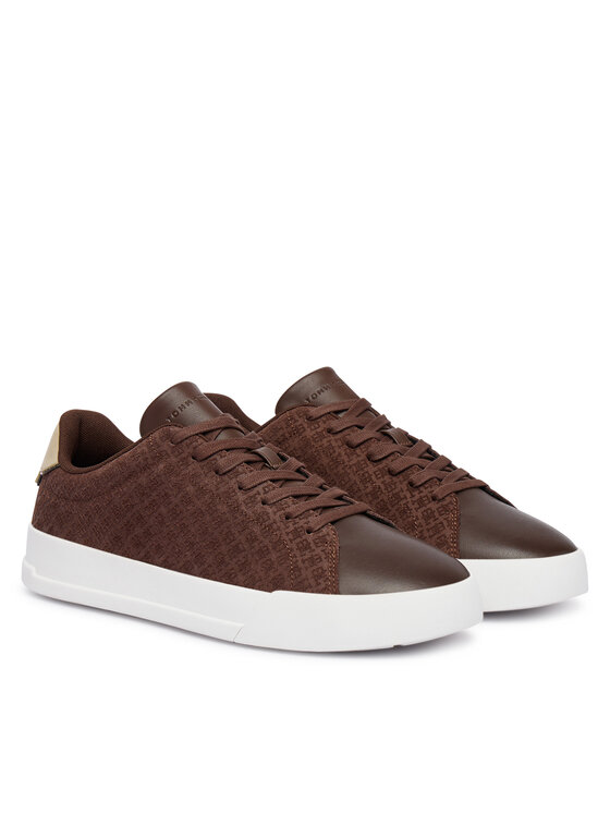 Tommy Hilfiger Tommy Hilfiger Sneakers Th Court Lth Mix Monogram FM0FM06082 Braun