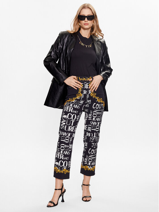 Versace Jeans Couture Versace Jeans Couture Hlače iz tkanine 74HAB5TP Črna Regular Fit