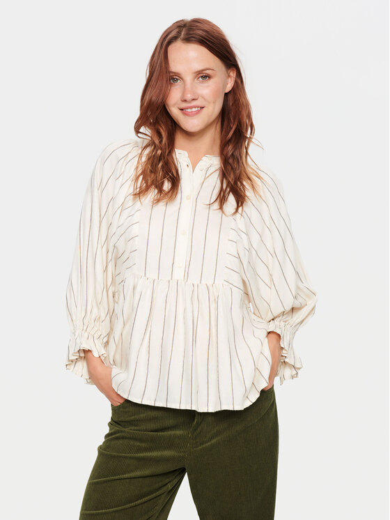 Saint Tropez Saint Tropez Сорочка 30512803 Білий Loose Fit