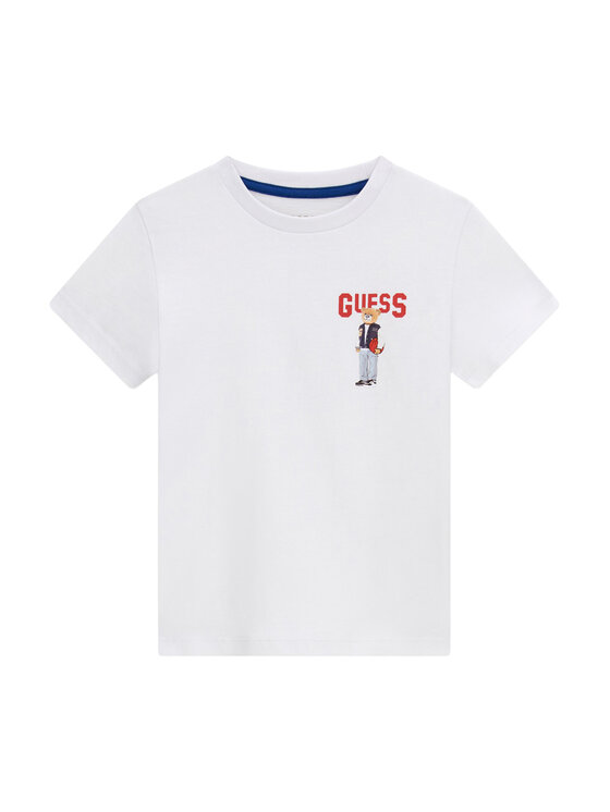 Guess Tricou N6YI23 3K3879 Alb Regular Fit
