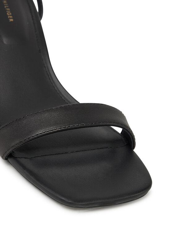 Tommy Hilfiger Tommy Hilfiger Sandali Leather Knots Kitten Sandal FW0FW08424 Črna