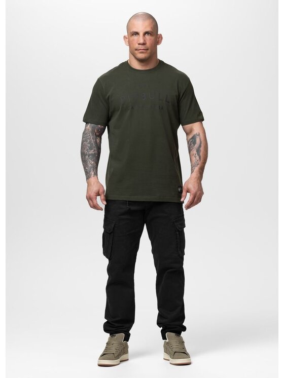 PITBULL PITBULL T-Shirt USA CAL Zielony ciemny Regular Fit