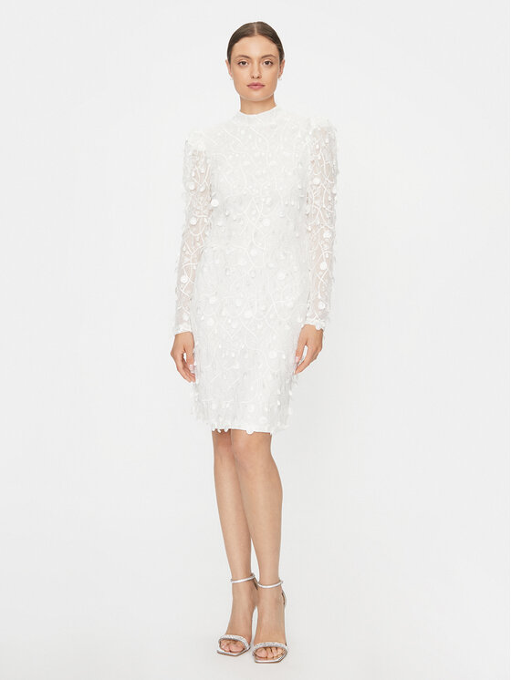 YAS YAS Koktel haljina 26030914 Bijela Slim Fit