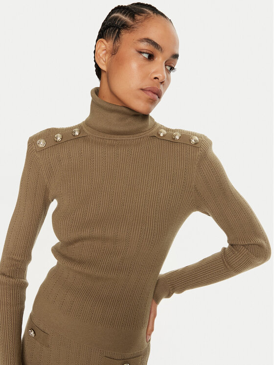 Fracomina Fracomina Dolčevita FR24WT7033K50401 Zelena Slim Fit