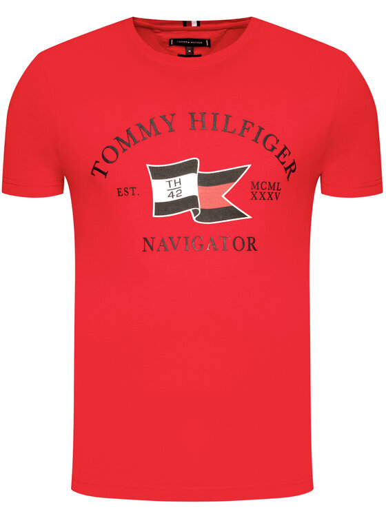 Tommy Hilfiger Tommy Hilfiger T-shirt Folded Flag Tee MW0MW13349 Rosso Regular Fit