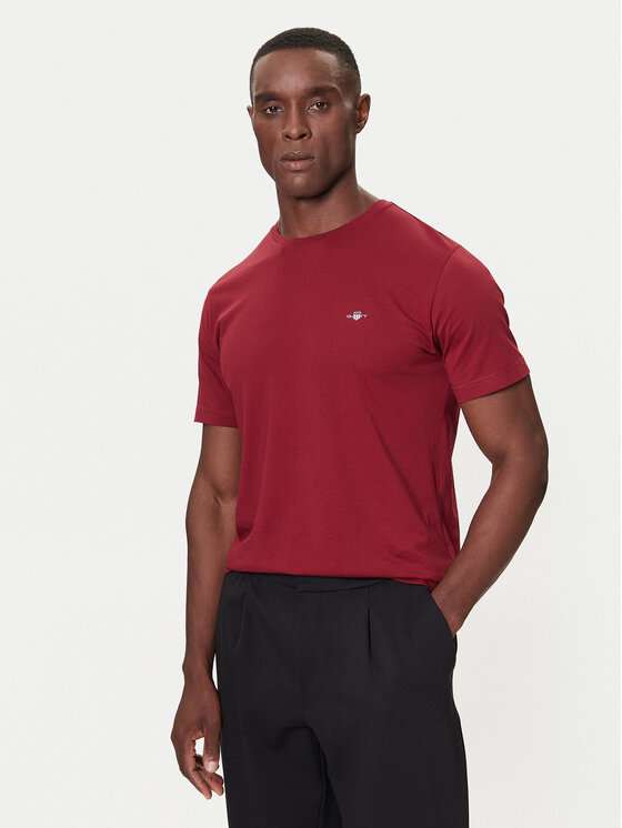 Gant Gant Футболка 2004080 Бордовий Regular Fit