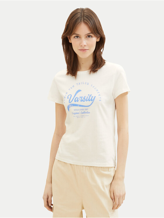 Tom Tailor Denim Tom Tailor Denim T-Shirt 1040185 Λευκό Regular Fit