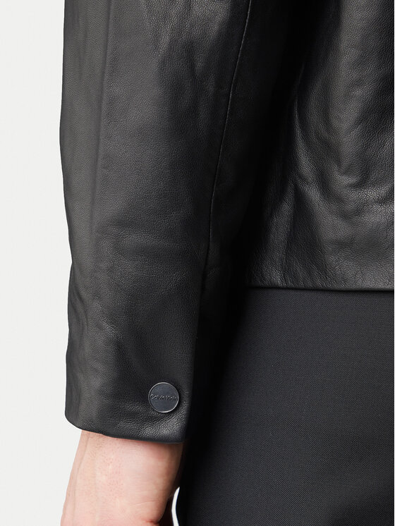 Calvin Klein Calvin Klein Bőrkabát LV04LF423G Fekete Regular Fit
