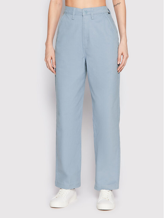 Vans Pantaloni di tessuto Authentic VN0A7RPA Celeste Relaxed Fit Modivo