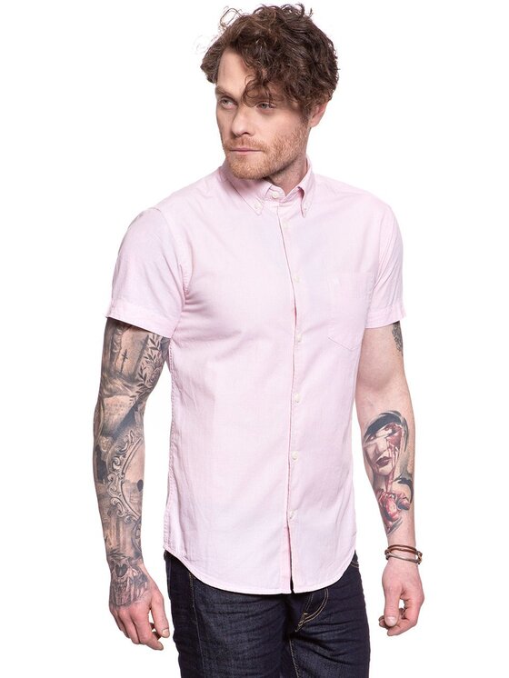 Wrangler Wrangler Camicia SS 1PKT BUTTON DOWN Rosa Slim Fit