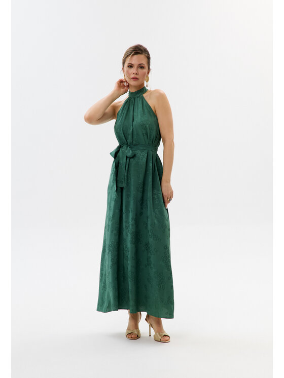 Mirons Mirons Sukienka wieczorowa Print Zielony ciemny Feminine Fit