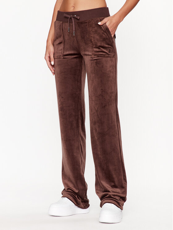 Juicy Couture Juicy Couture Spodnie dresowe Del Ray JCAP180EU Brązowy Straight Fit