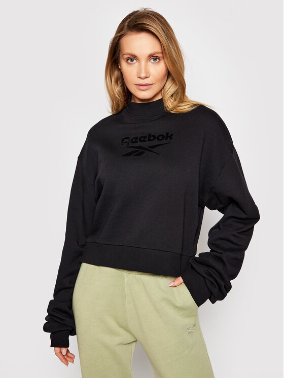 Reebok Pulóver Classics Mock Neck GN4959 Fekete Loose Fit | Modivo.hu