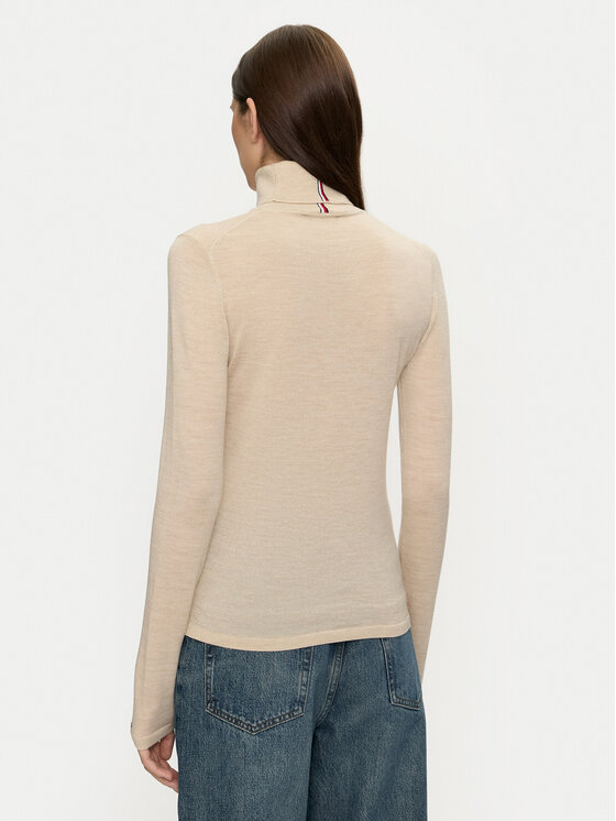 Tommy Hilfiger Tommy Hilfiger Dolčevita WW0WW43098 Bež Slim Fit