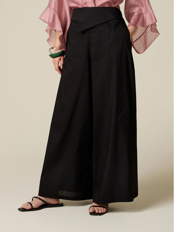 Oltre Oltre Spodnie materiałowe P005J002459N033 Czarny Baggy Fit