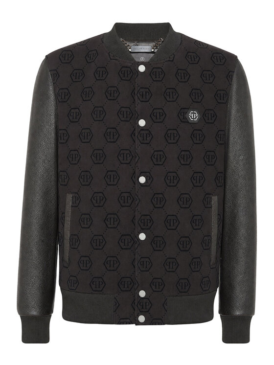PHILIPP PLEIN PHILIPP PLEIN Kurtka bomber 26087 Czarny Regular Fit
