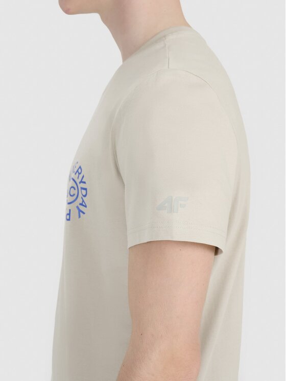 4F 4F T-Shirt FWSS25TTSHM1980-83S Καφέ Regular Fit