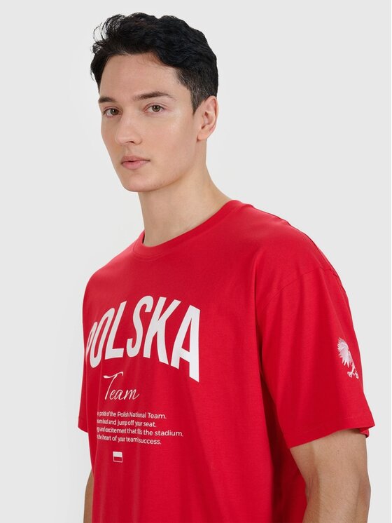 4F 4F T-shirt 4FRMM00TTSHU2949-62S Rosso Regular Fit
