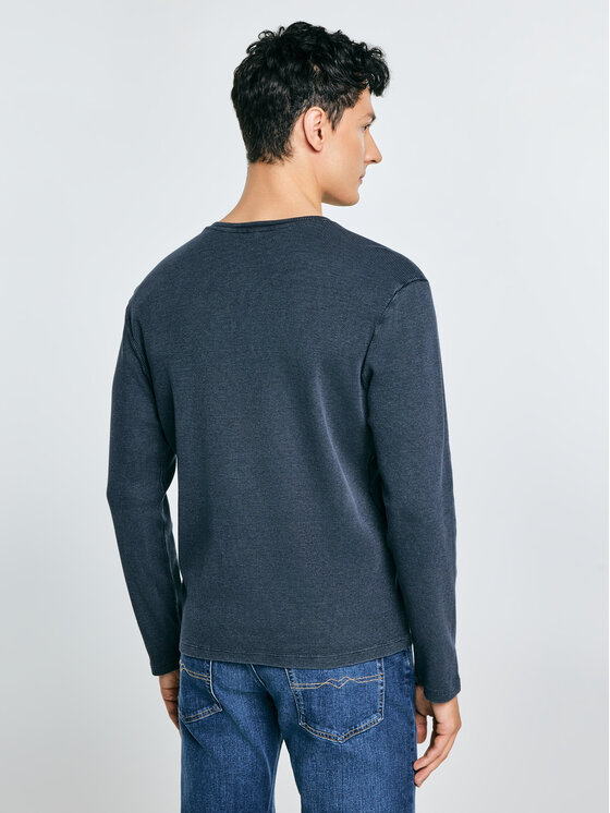 BIG STAR BIG STAR Longsleeve MERRTS Granatowy Basic Fit