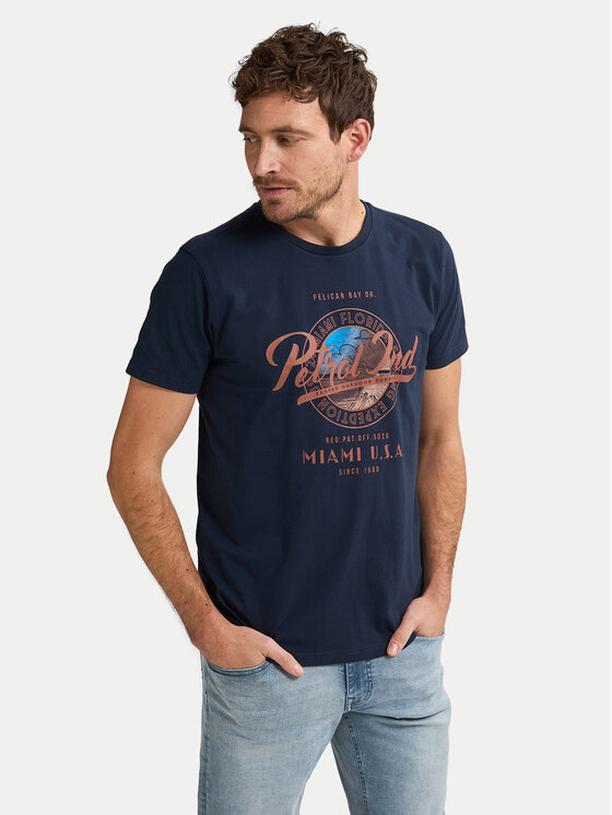 Petrol Industries Petrol Industries T-Shirt M-1050-TSR602 Tmavomodrá Regular Fit