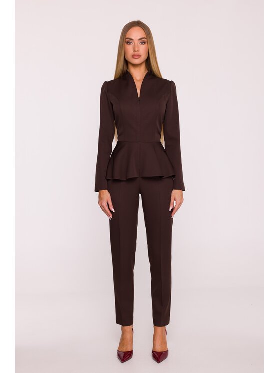 Made of Emotion Made of Emotion Kombinezon M878 Brązowy Modern Fit
