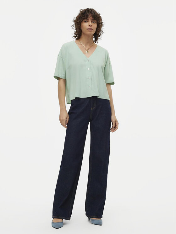 Vero Moda Vero Moda Bluzka Jesmilo 10279696 Zielony Regular Fit